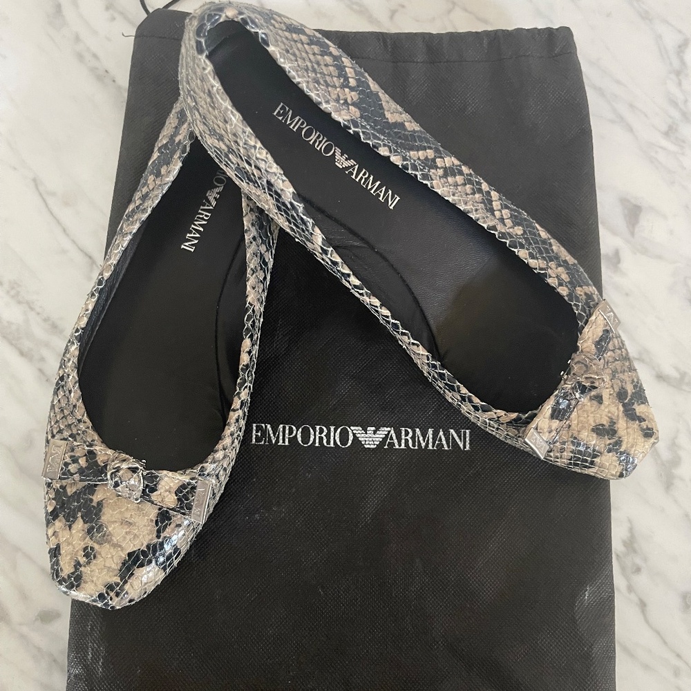 Emporio Armani Snakeskin Ballet Flats- size 37
